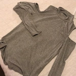 Cold shoulder turtle neck top